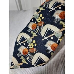 Class Club Mens Necktie Balls All Over Sports Wheels Baseball Soccer USA Silk